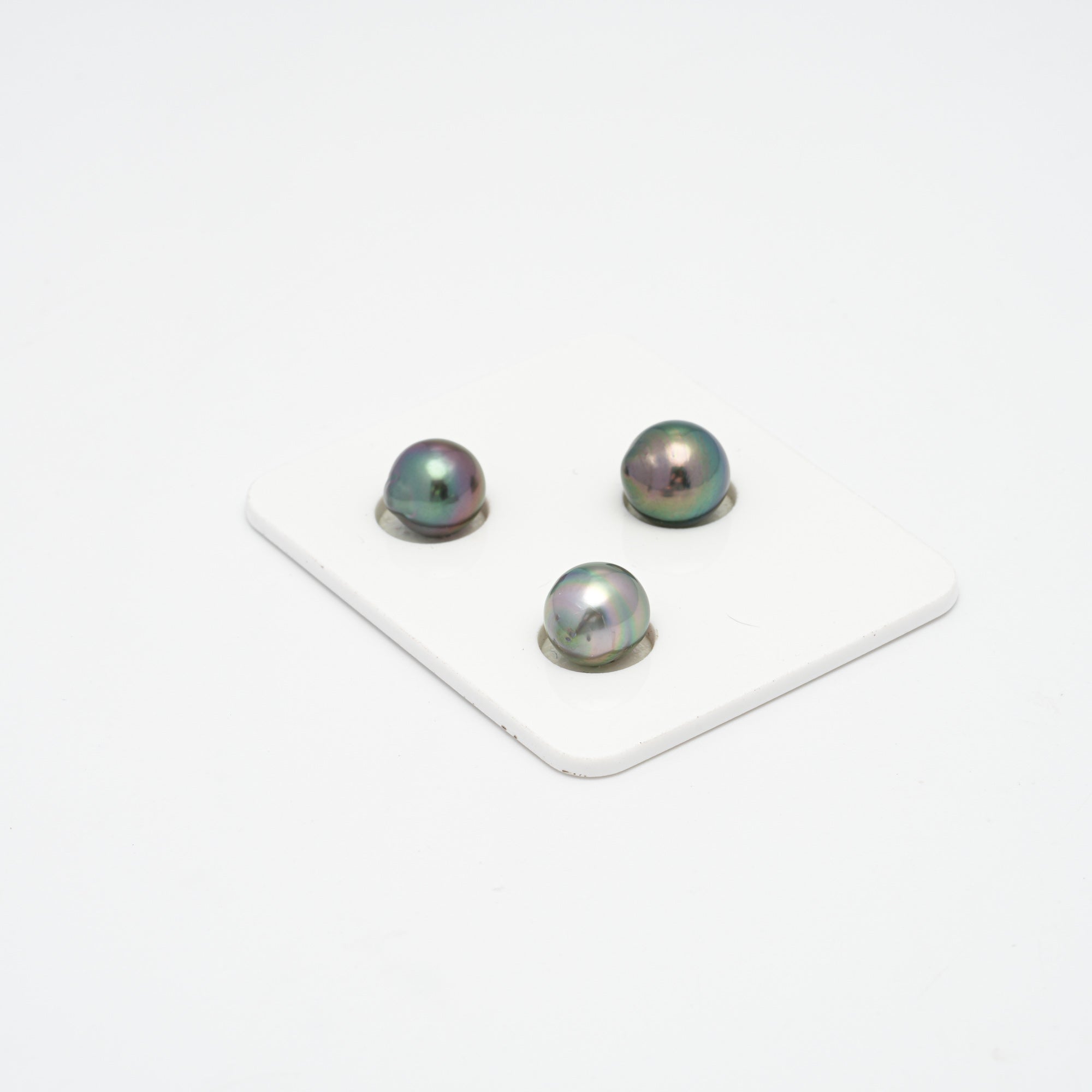 3pcs Multicolor 9-9.9mm - SB AAA/AA Quality Tahitian Pearl Trio Set ER1303