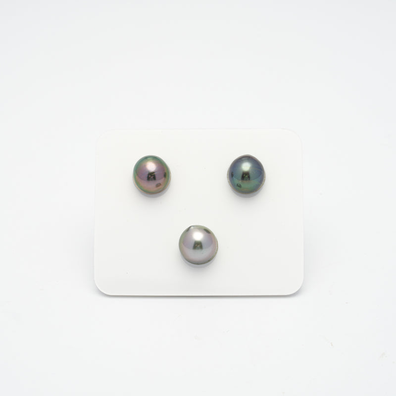 3pcs Multicolor 9.6-10mm - DR/OV AAA Quality Tahitian Pearl Trio Set ER1305