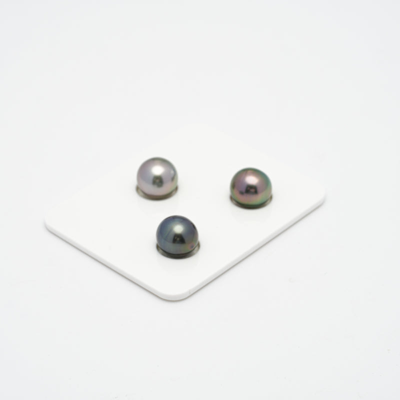 3pcs Multicolor 9.6-10mm - DR/OV AAA Quality Tahitian Pearl Trio Set ER1305