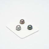 3pcs Multicolor 9.6-10mm - DR/OV AAA Quality Tahitian Pearl Trio Set ER1305