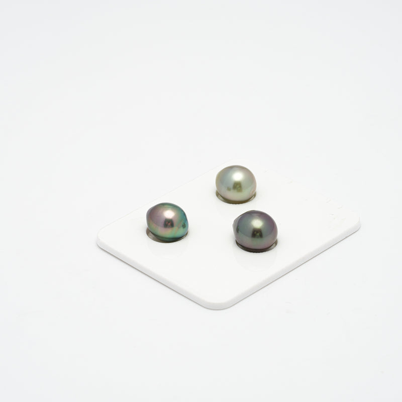 3pcs Peacock Mix 9.7-10.3mm - SB/DR AAA Quality Tahitian Pearl Trio Set ER1306
