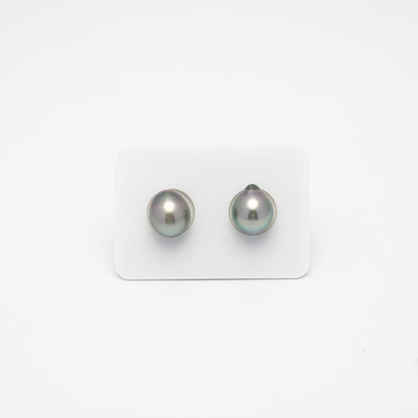 2pcs Green 10.5-10.6mm - SB/DR AAA Quality Tahitian Pearl Pair ER1310