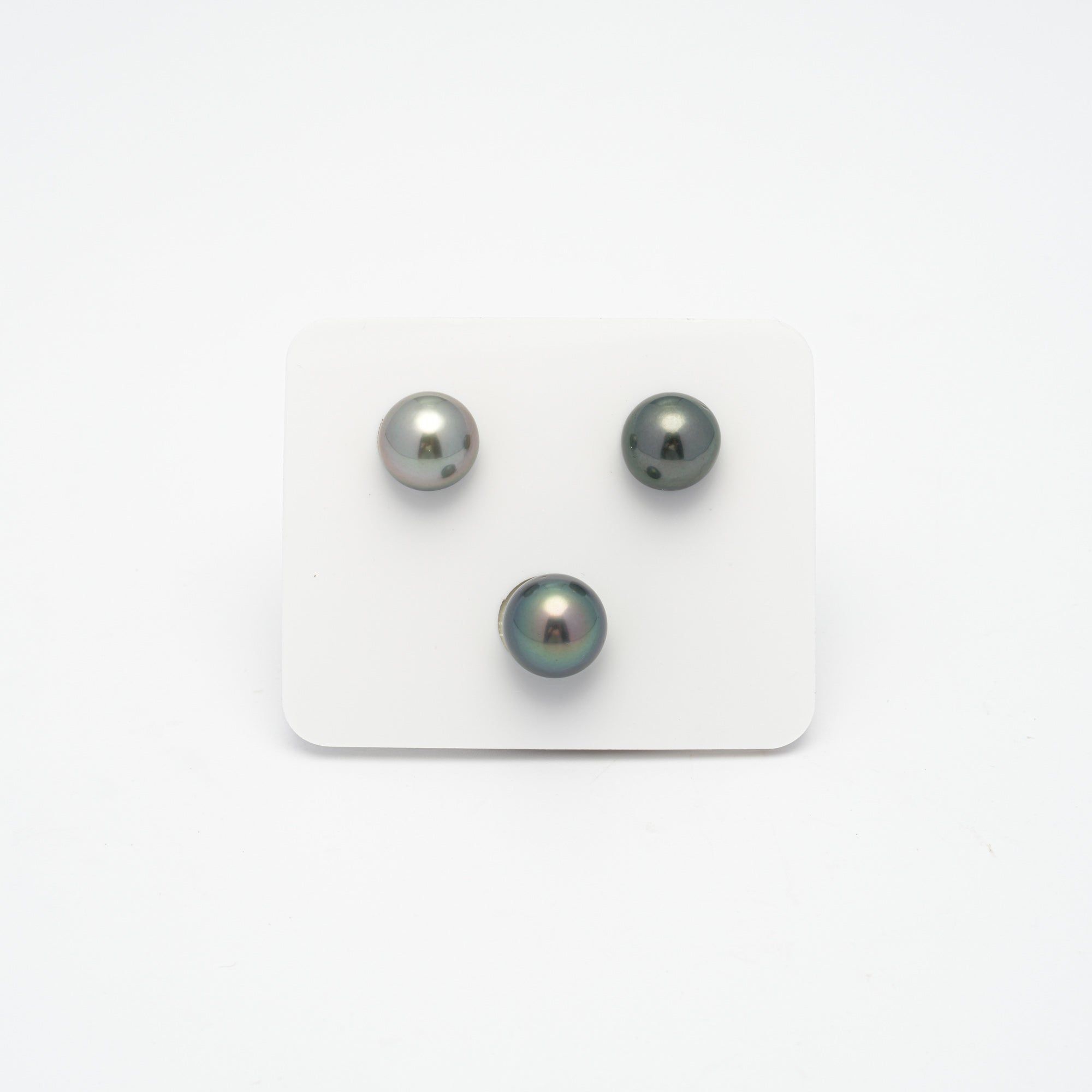 3pcs Green Mix 10.3-10.7mm - SR/NR AAA/AA Quality Tahitian Pearl Trio Set ER1320 A89