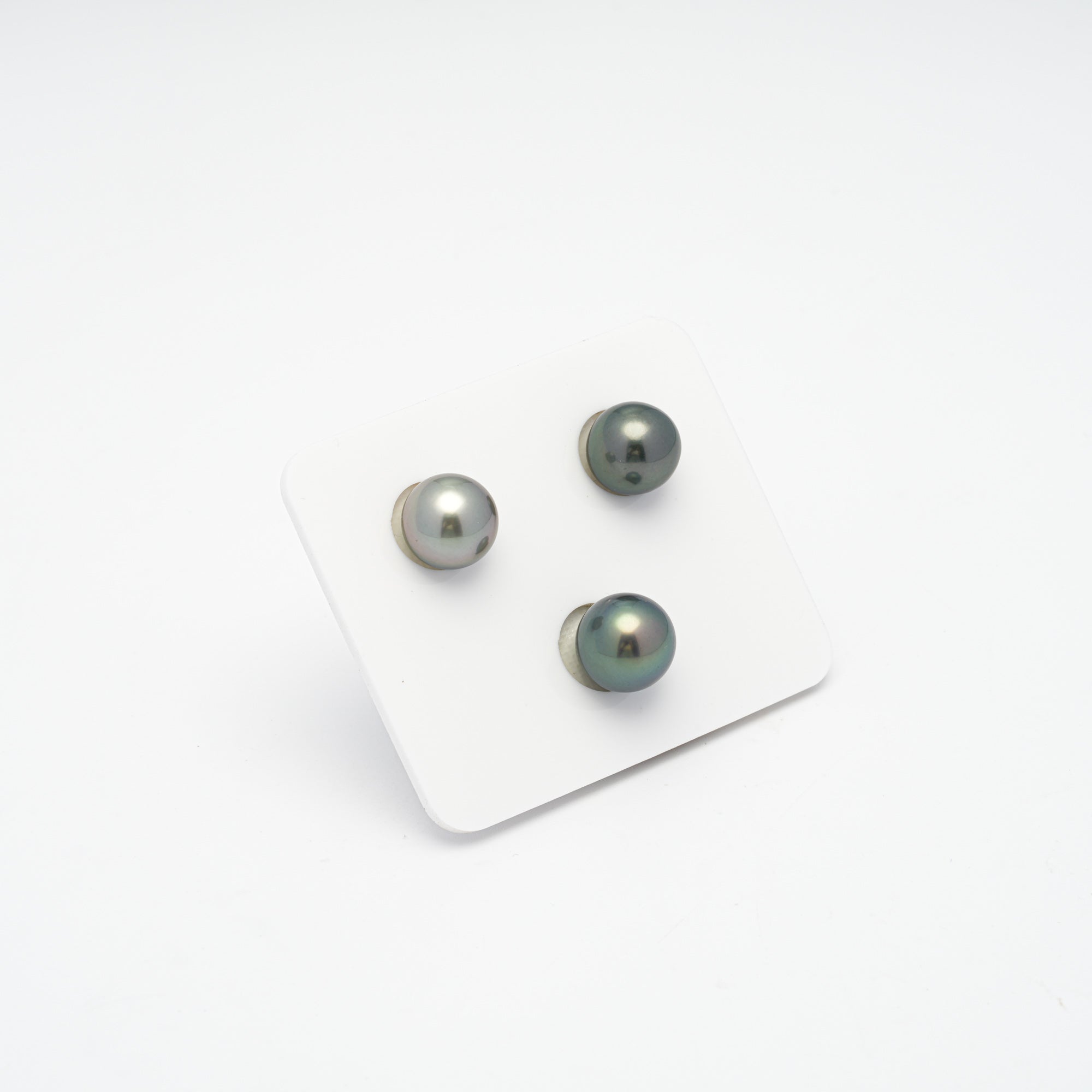 3pcs Green Mix 10.3-10.7mm - SR/NR AAA/AA Quality Tahitian Pearl Trio Set ER1320 A89