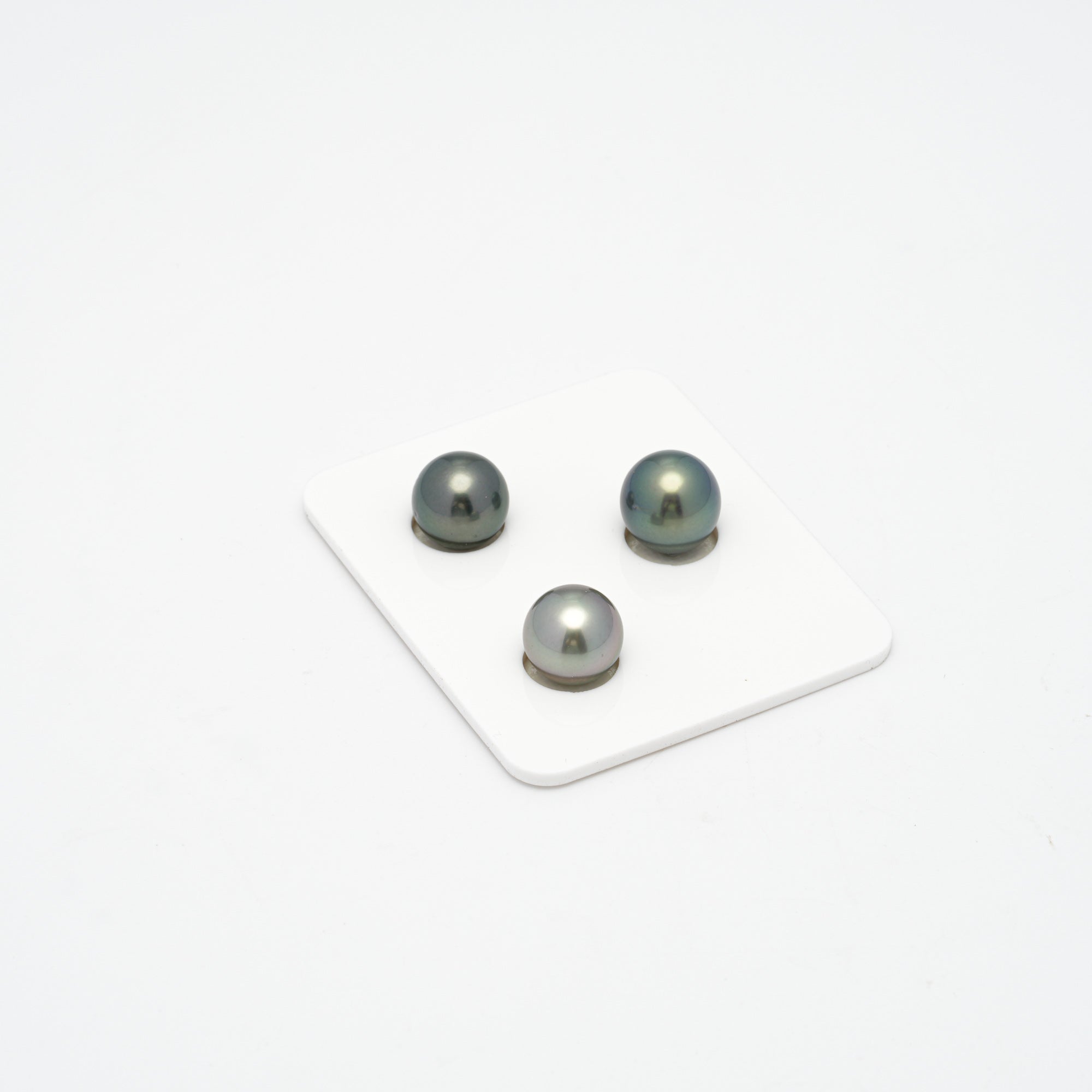 3pcs Green Mix 10.3-10.7mm - SR/NR AAA/AA Quality Tahitian Pearl Trio Set ER1320 A89