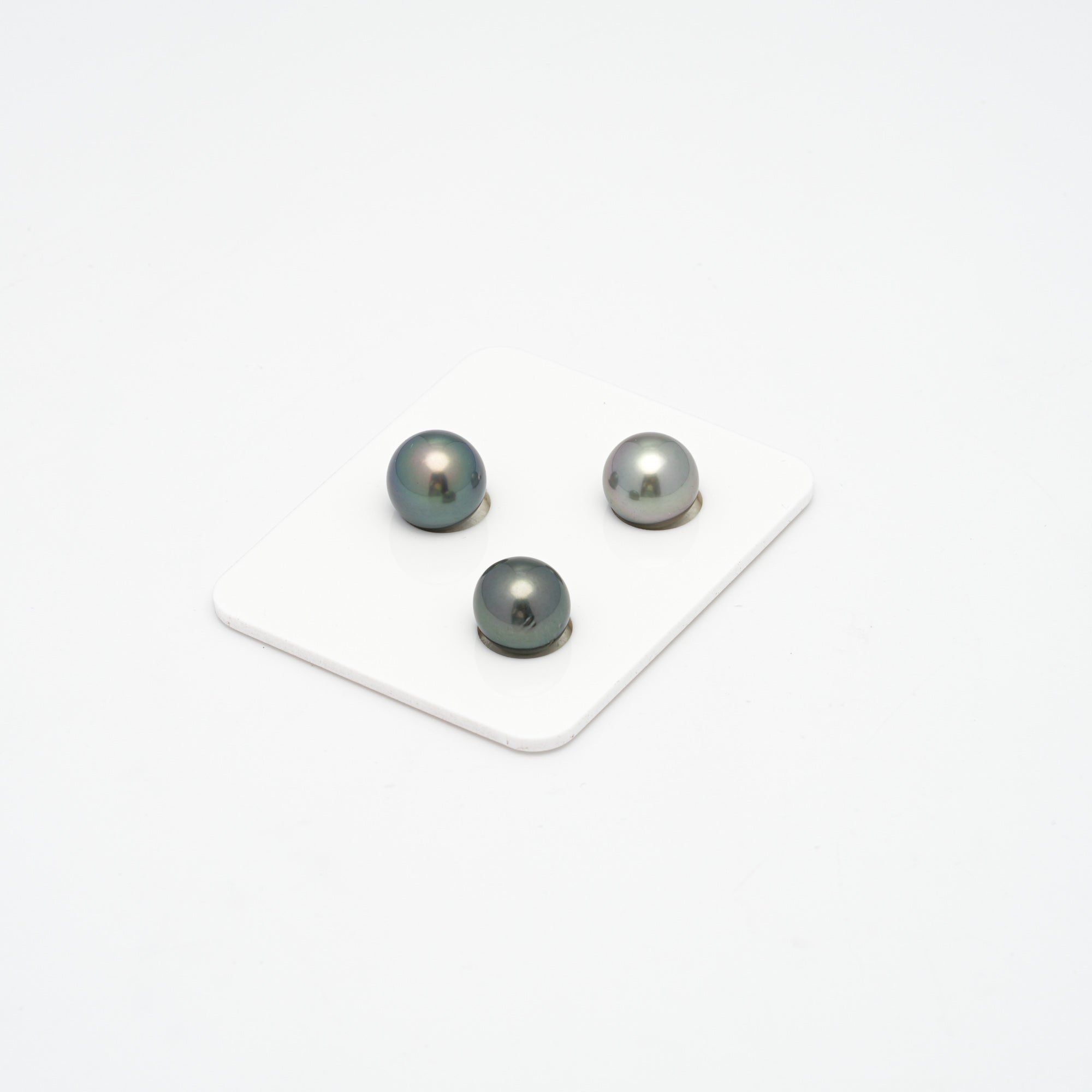 3pcs Green Mix 10.3-10.7mm - SR/NR AAA/AA Quality Tahitian Pearl Trio Set ER1320 A89