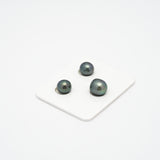 3pcs Green 9.3-10.9mm - NR AAA Quality Tahitian Pearl Trio Set ER1323 A89