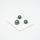 3pcs Green 9.3-10.9mm - NR AAA Quality Tahitian Pearl Trio Set ER1323 A89