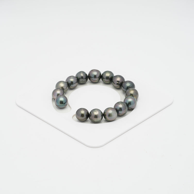 15pcs Dark 11mm - SB AA Quality Tahitian Pearl Bracelet BR1711 HL1