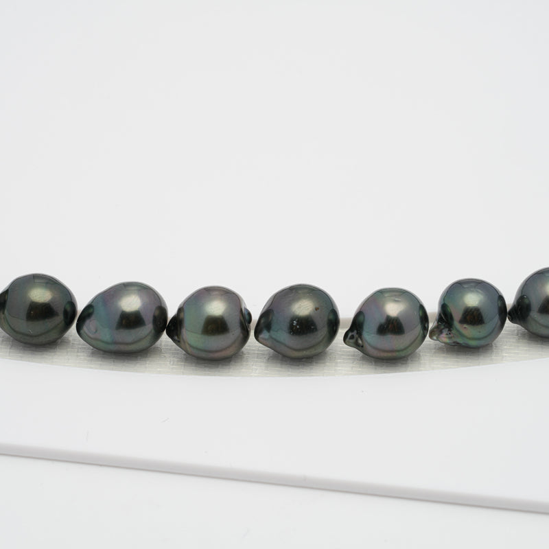 39pcs Dark & Light 8-10mm - SB AAA/AA Quality Tahitian Pearl Necklace NL1238 HL1