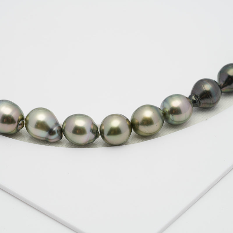 39pcs Dark & Light 8-10mm - SB AAA/AA Quality Tahitian Pearl Necklace NL1238 HL1