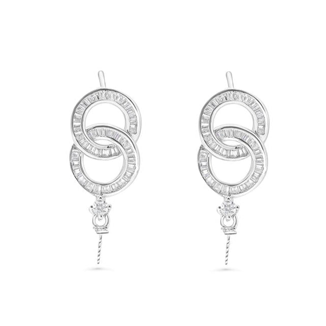 Earring Dangle Clasp 925 Silver for Pearl SC99/SC99G
