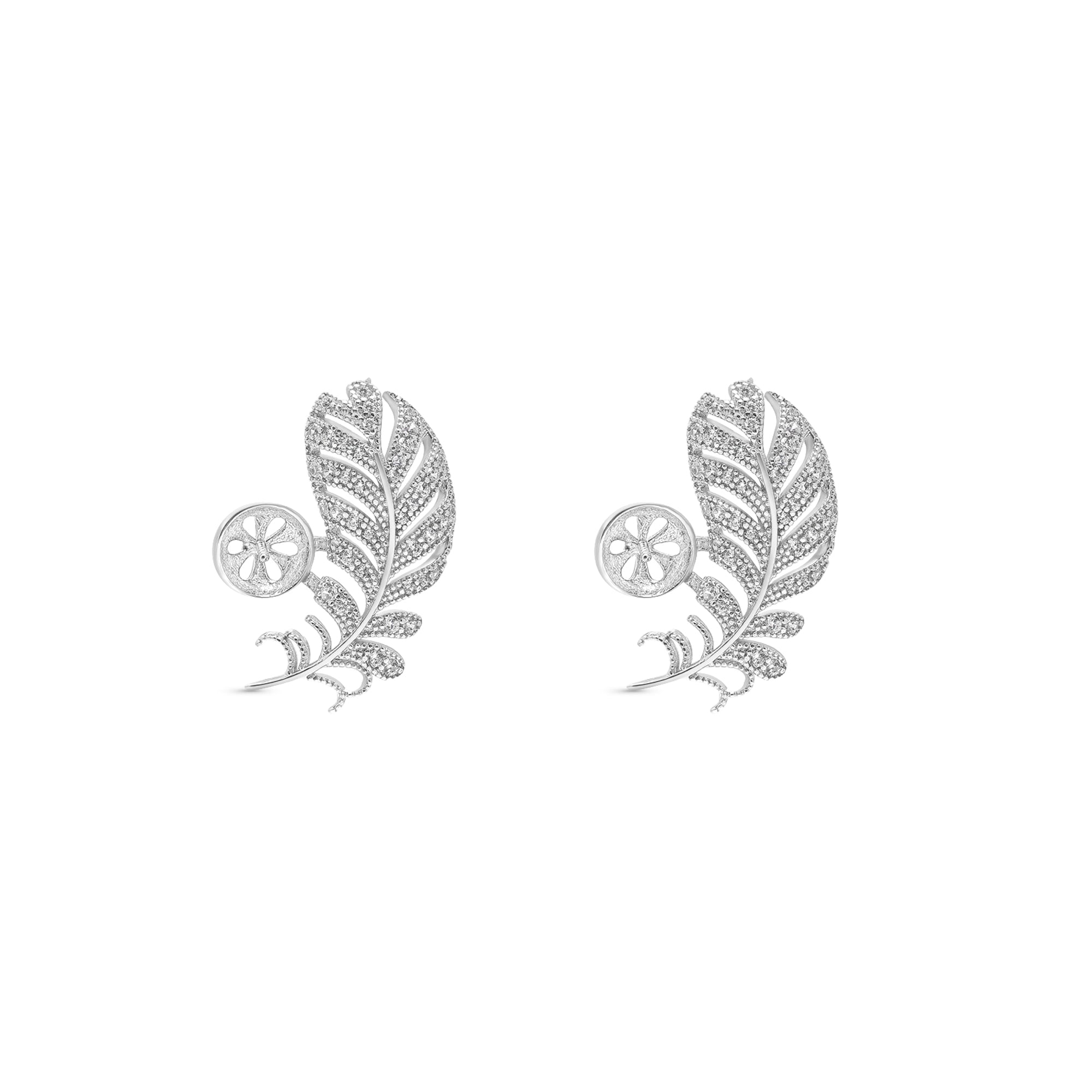 Stud Earring Bails 925 Silver for Pearl SC132