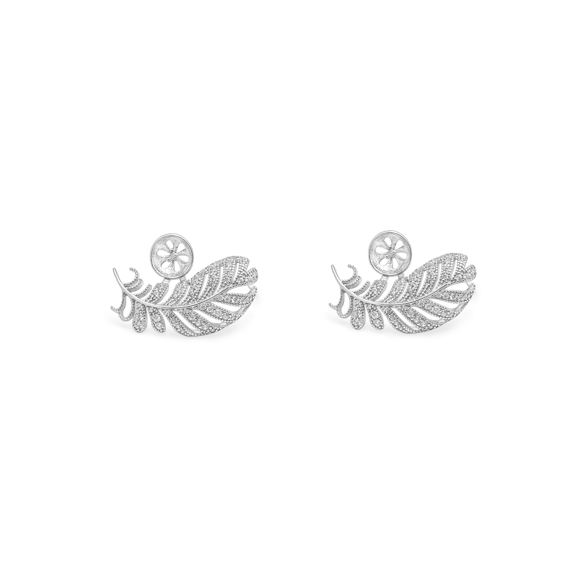 Stud Earring Bails 925 Silver for Pearl SC132
