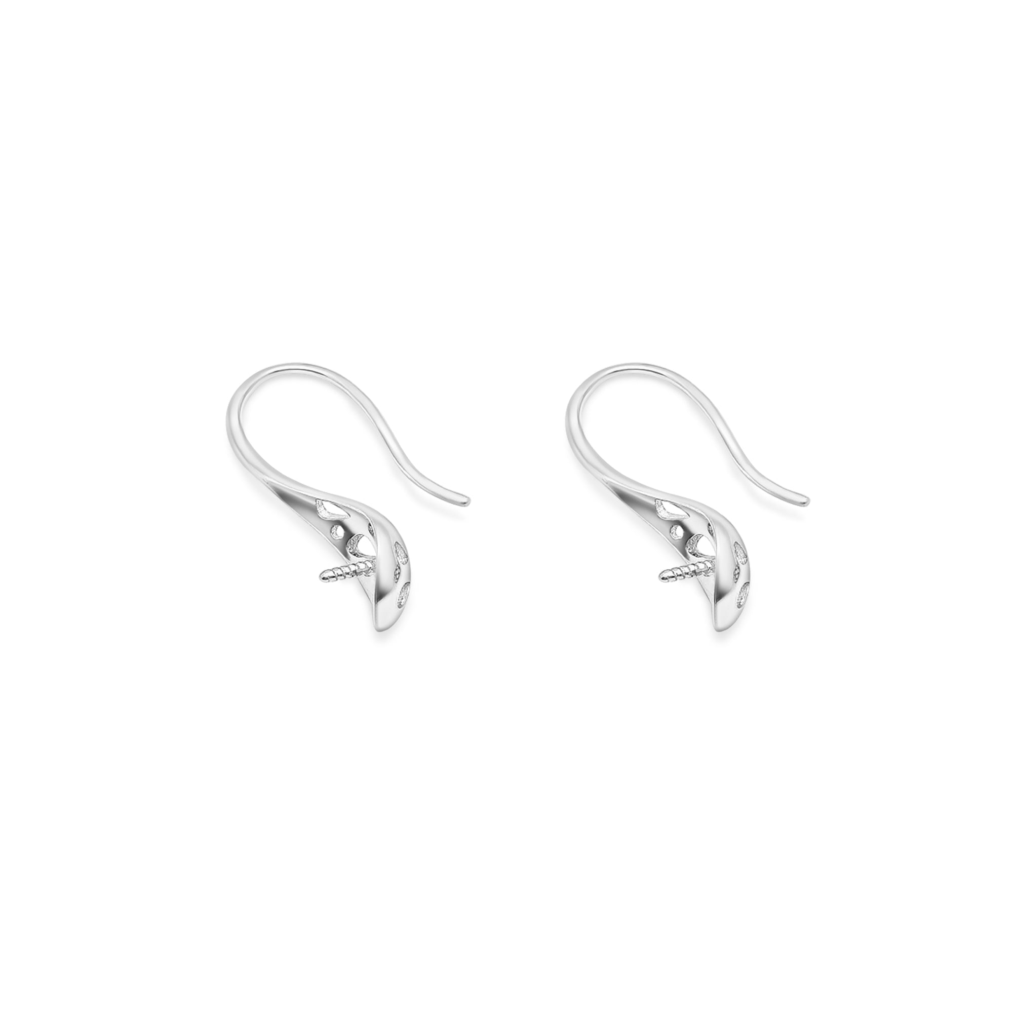 Stud Earring Bails 925 Silver for Pearl SC143