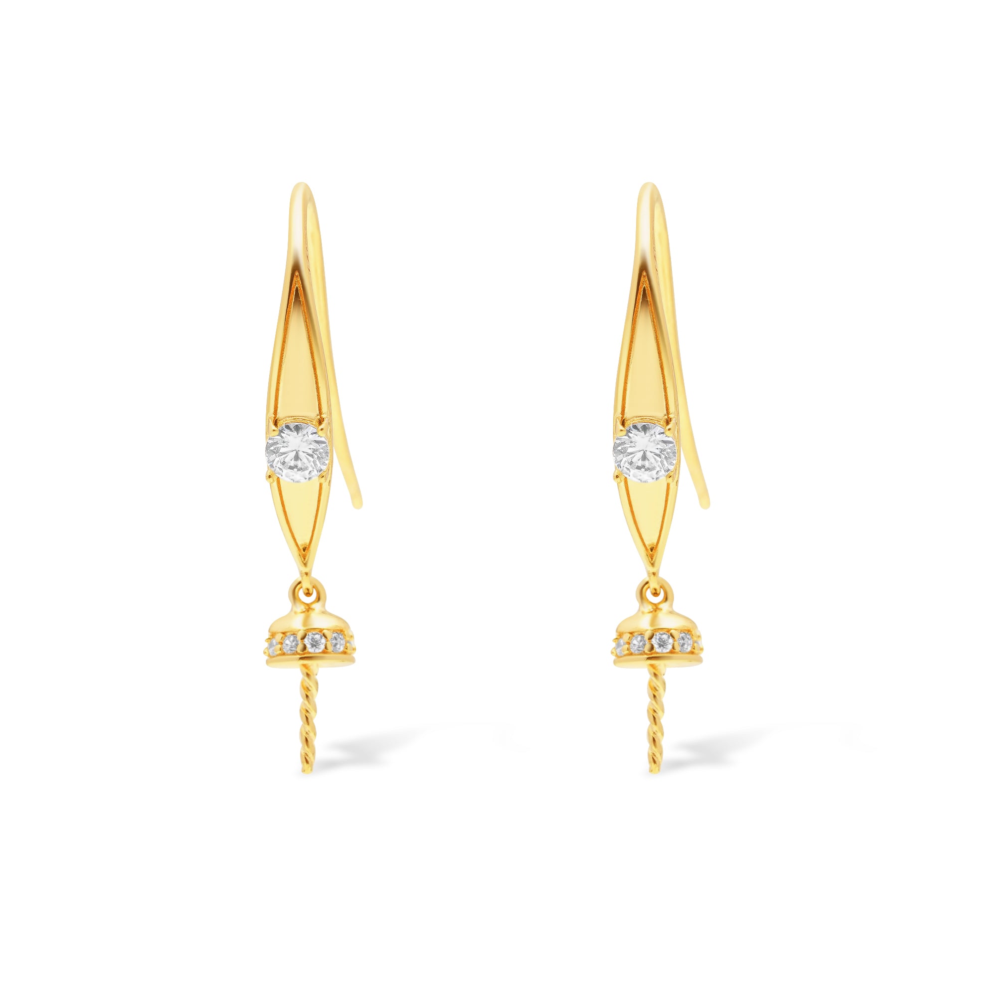 Dangle Earring Bails 925 Silver for Pearl SC174