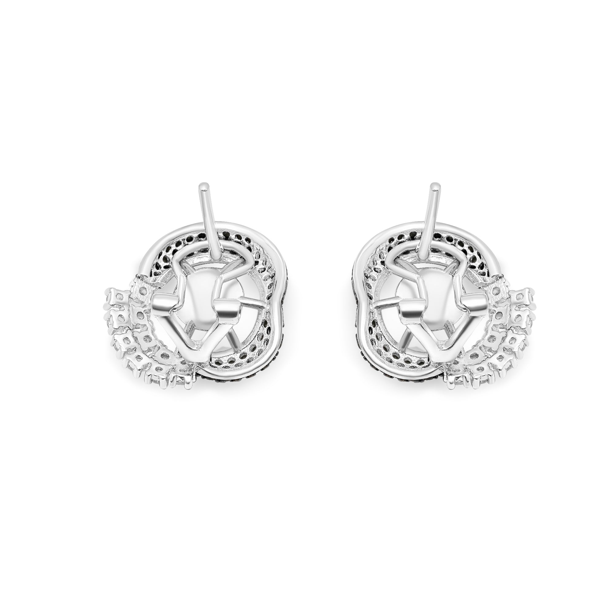 Stud Earring Bails 925 Silver for Pearl SC176