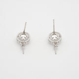 925 Silver RH Earrings Rose Dangling SC69