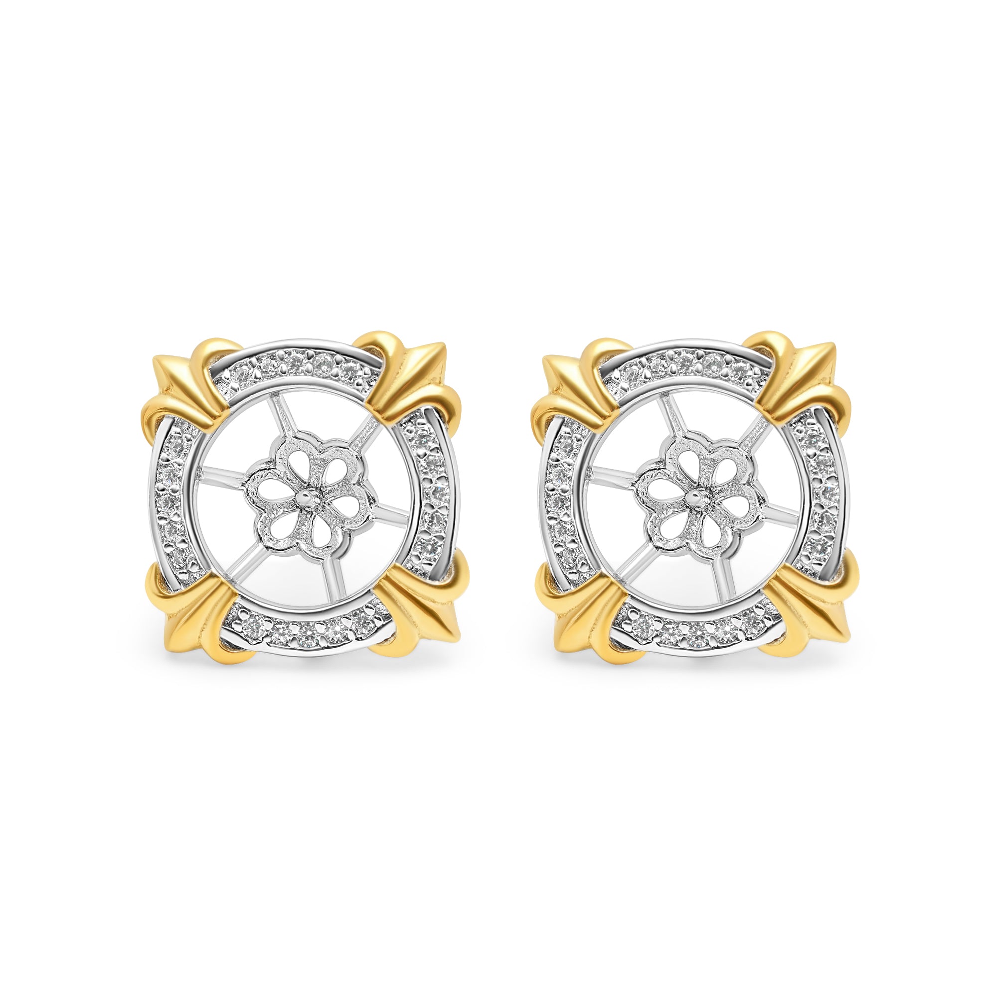 Stud Earring Bails 925 Silver for Pearl SC214