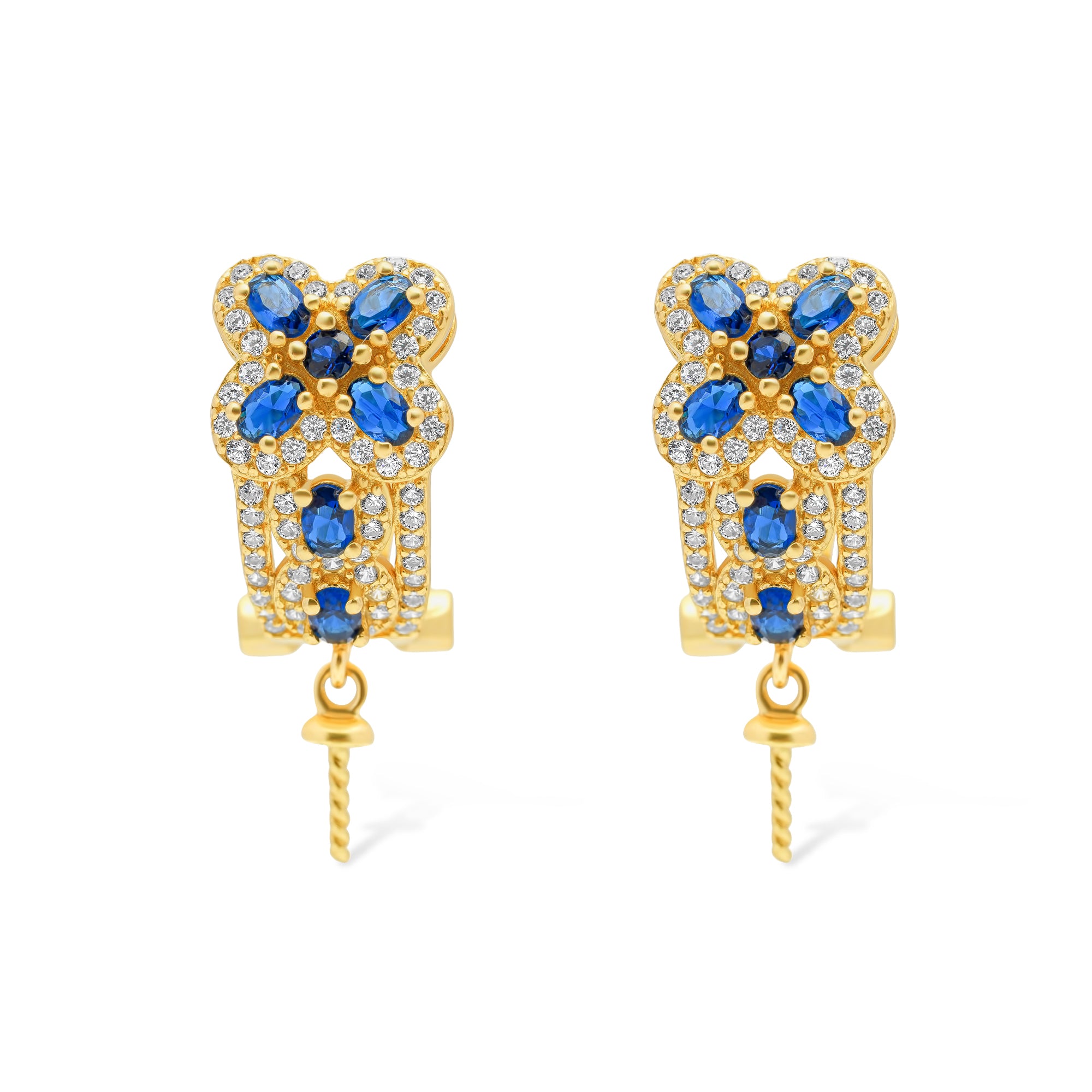 Dangle Earring Bails 925 Silver for Pearl SC215
