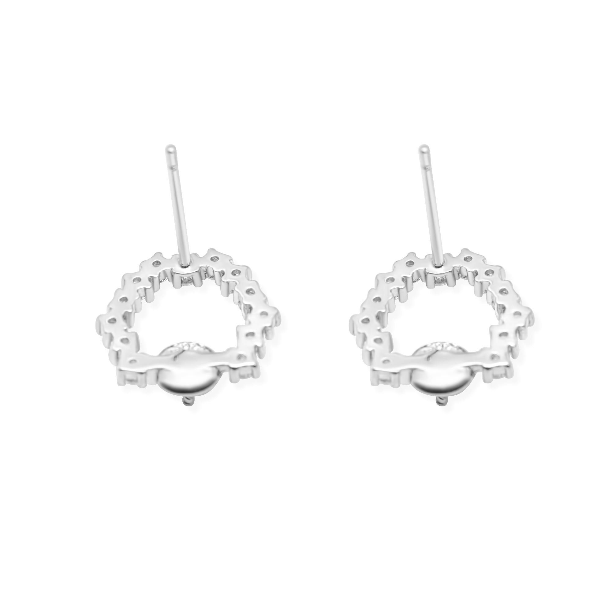Studs Earring Bails 925 Silver for Pearl SC216