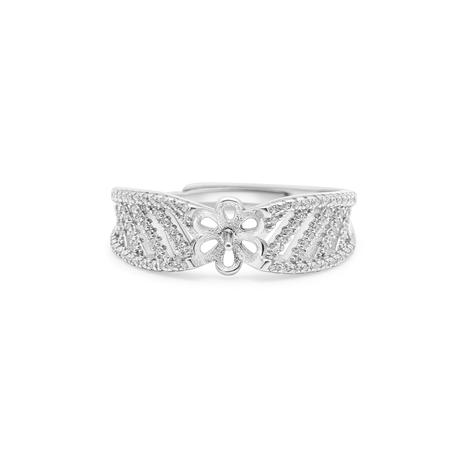 Adjustable Ring 925 Silver for pearl SC222