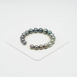 18pcs Multicolor 8-11mm - SB/NR AAA/AA Quality Tahitian Pearl Bracelet BR1738 A86