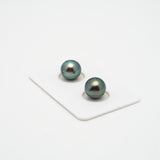 2pcs Green 9.7-10mm - SB AAA/AA Quality Tahitian Pearl Pair ER1344 CMP1