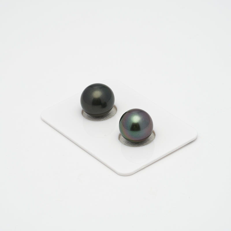 2pcs Multicolor 11.6-11.9mm - NR AAA/AA Quality Tahitian Pearl Pair ER1346 CMP1