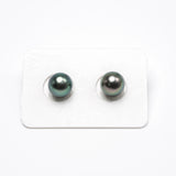 2pcs Peacock 9.7-9.8mm - RSR AA/A Quality Tahitian Pearl Pair ER1116