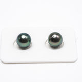 2pcs Peacock 9.7-9.8mm - RSR AA/A Quality Tahitian Pearl Pair ER1116