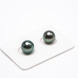 2pcs Peacock 9.7-9.8mm - RSR AA/A Quality Tahitian Pearl Pair ER1116