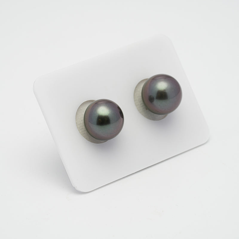 2pcs Purple 11.4-11.5mm - SB AAA/AA Quality Tahitian Pearl Pair ER1364 BRT