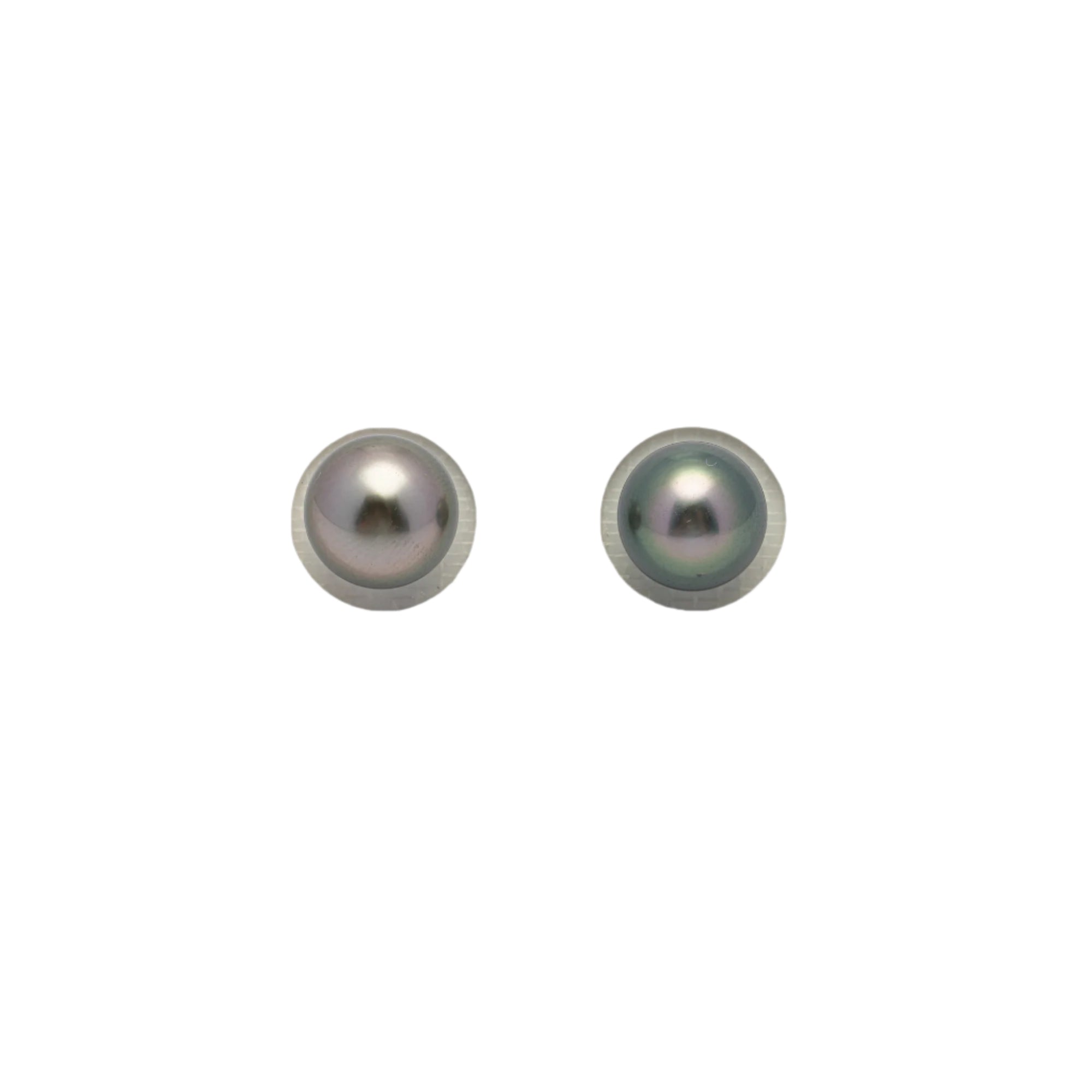 2pcs Silver Mix 10.1mm - SR/NR AAA Quality Tahitian Pearl Pair ER1369 OR11