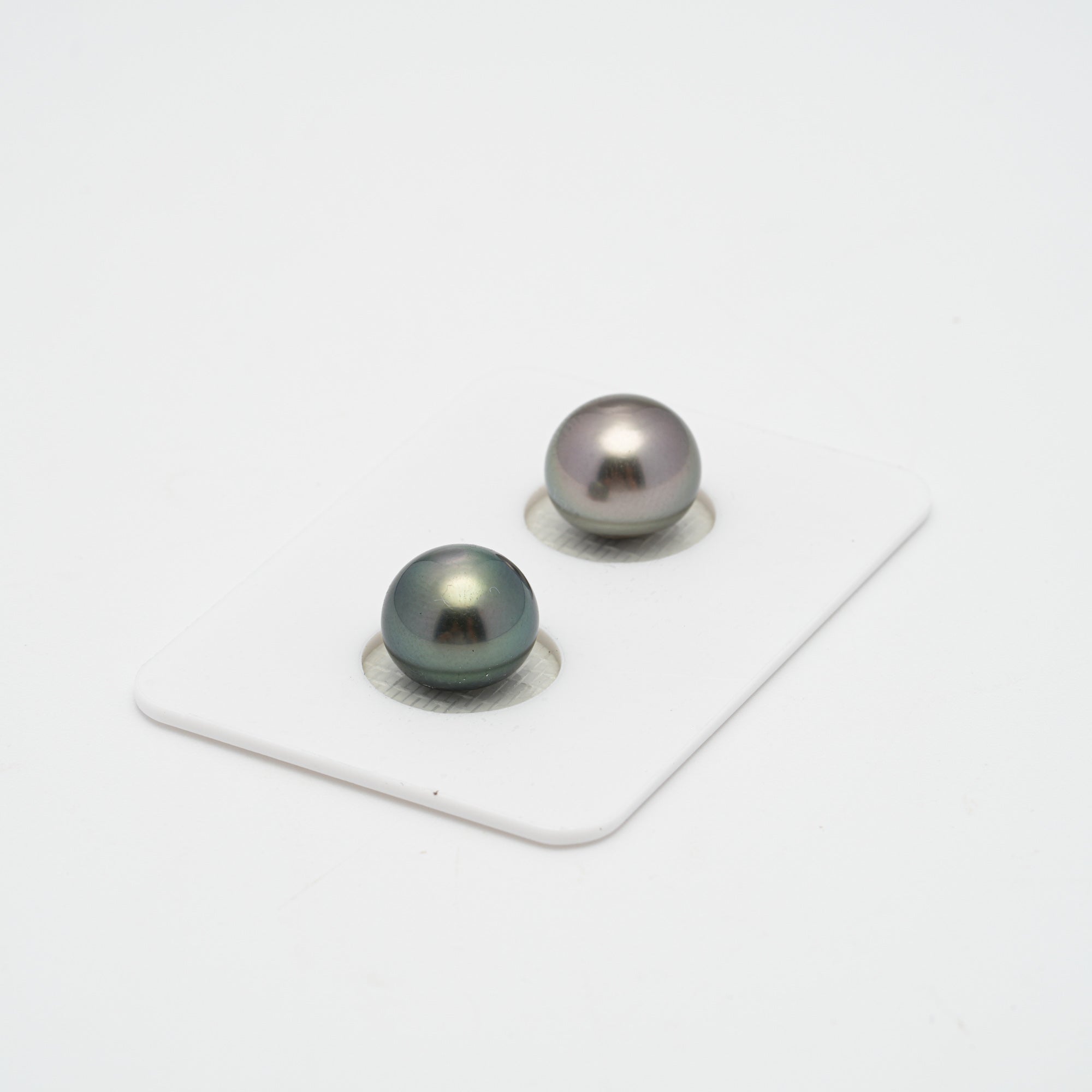 2pcs Silver Mix 10.1mm - SR/NR AAA Quality Tahitian Pearl Pair ER1369 OR11