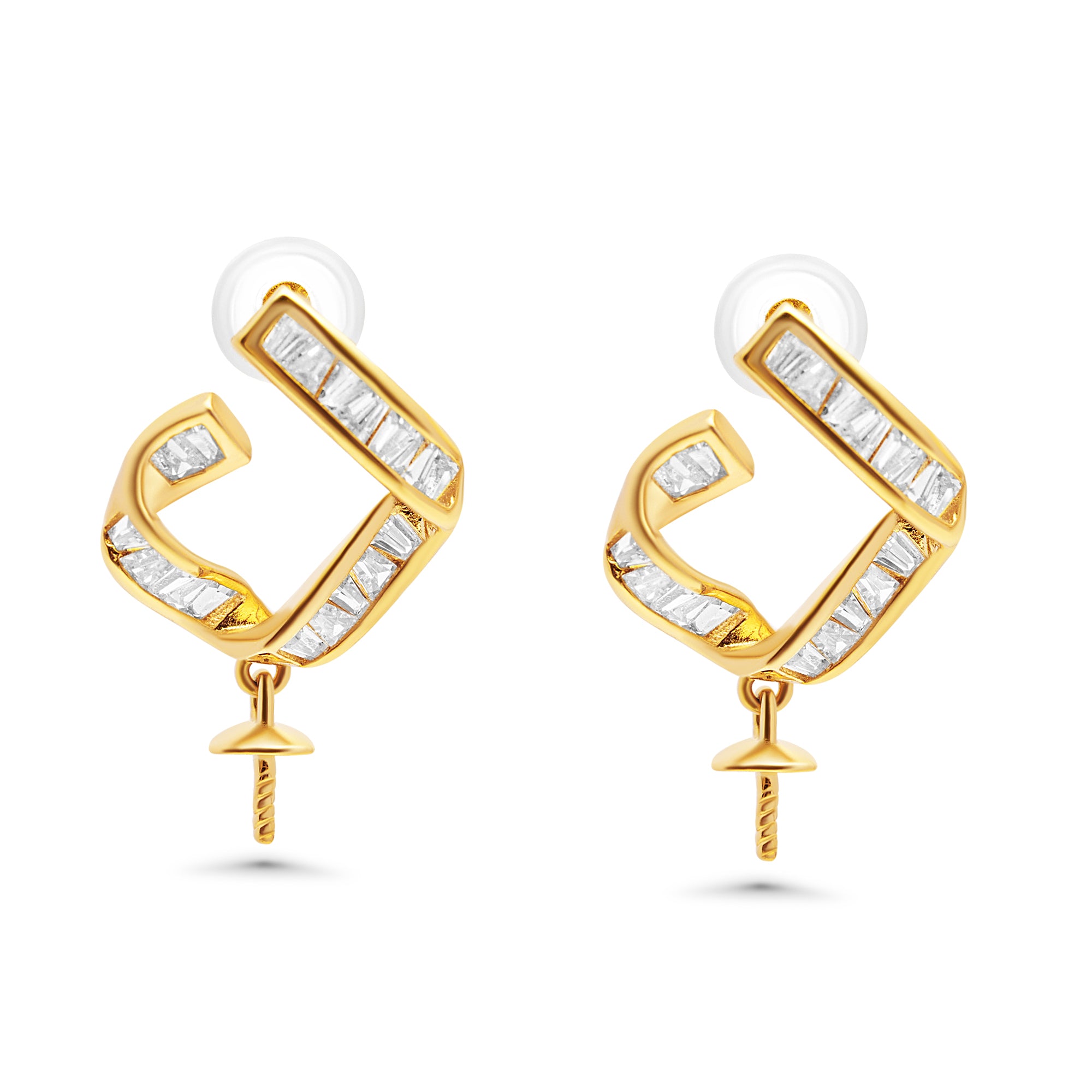 Dangle Earring Bails 925 Silver for Pearl SC91