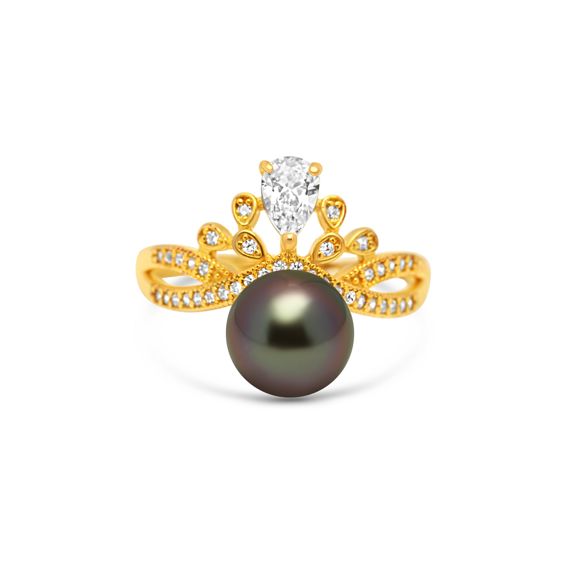 1pcs Tahitian Pearl Ring 925 Silver SHM1084 OR10