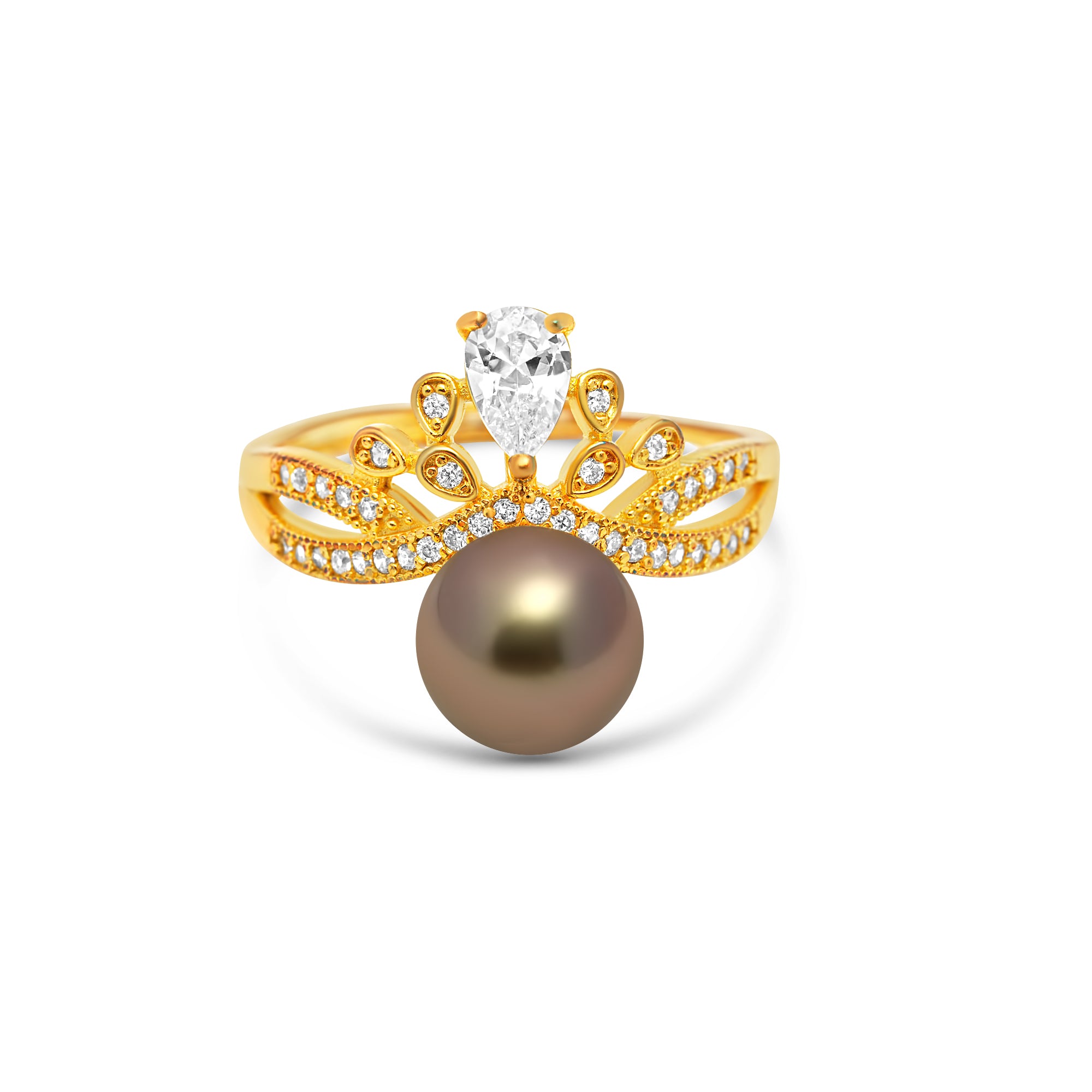1pcs Tahitian Pearl Ring 925 Silver SHM1084 OR10