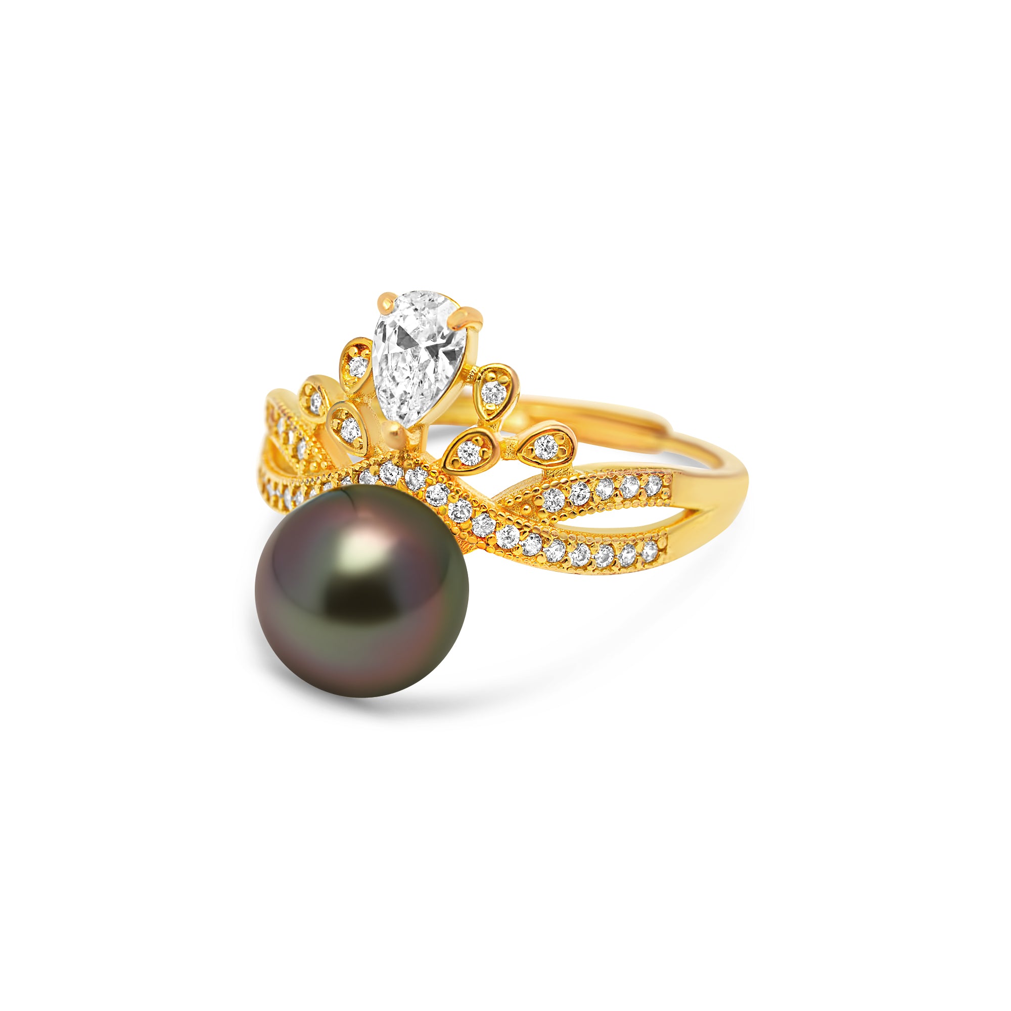 1pcs Tahitian Pearl Ring 925 Silver SHM1084 OR10
