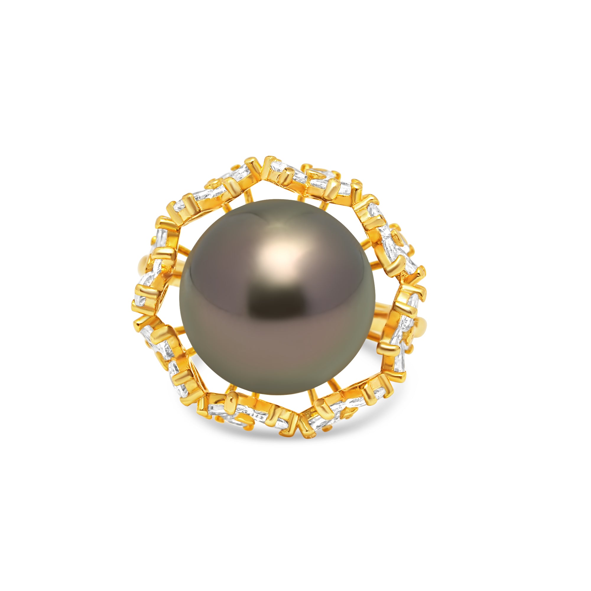 1pcs Tahitian Pearl Ring 925 Silver SHM1407 OR11