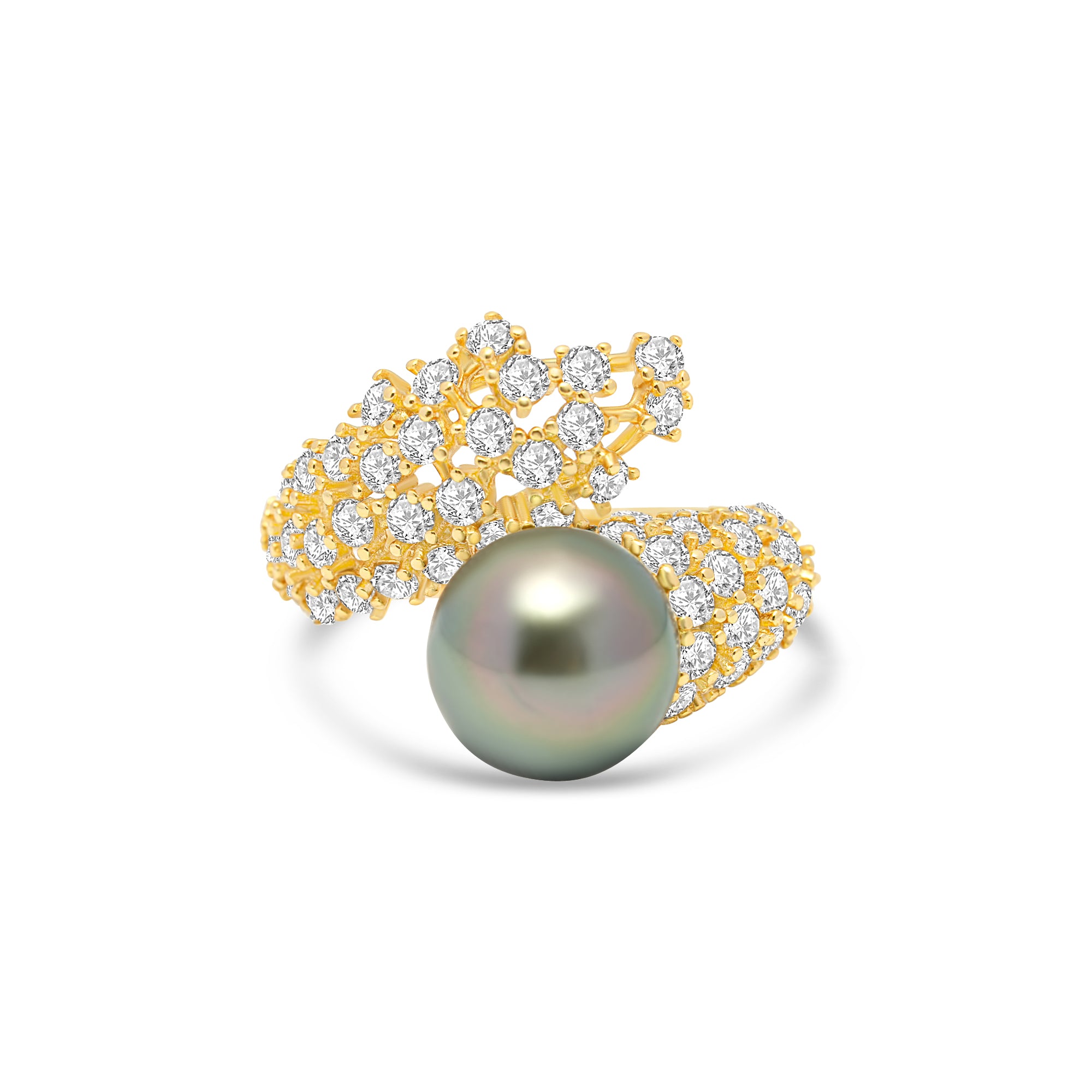 1pcs Tahitian Pearl Ring 925 Silver SHM1649 CMP8