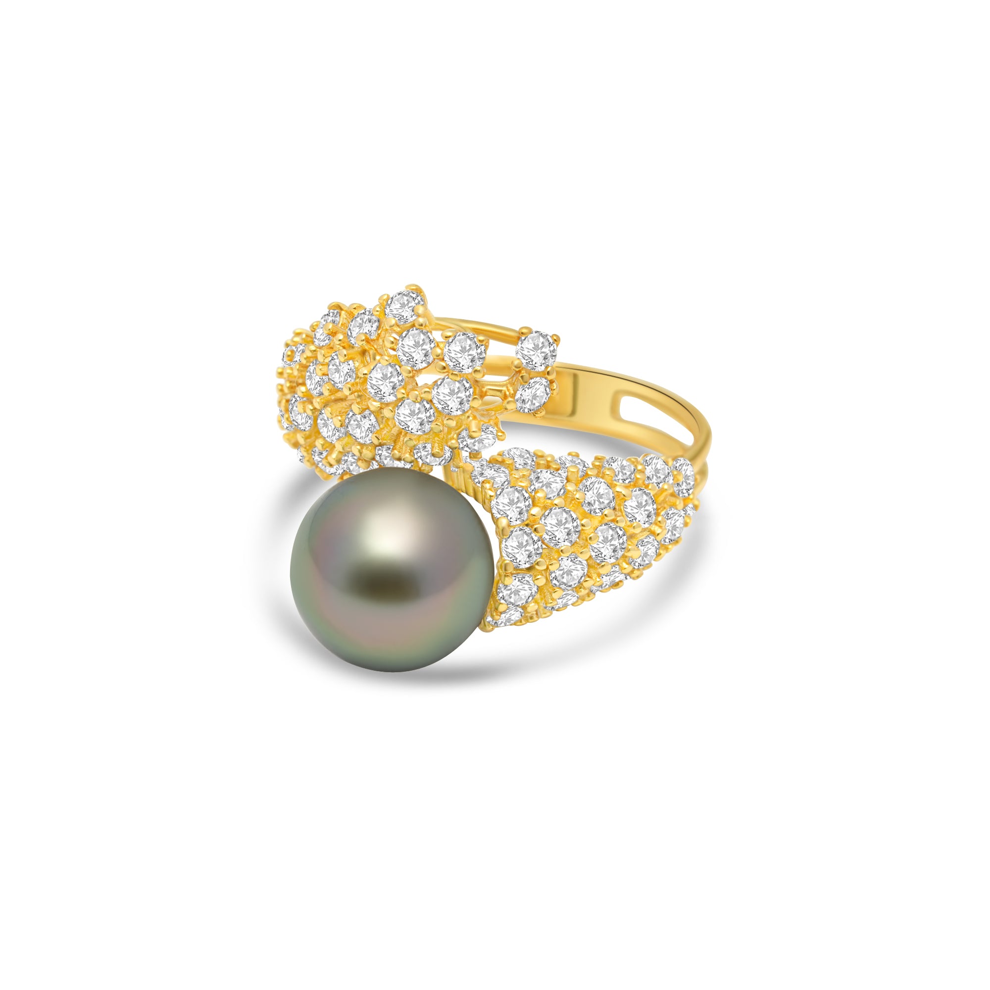 1pcs Tahitian Pearl Ring 925 Silver SHM1649 CMP8