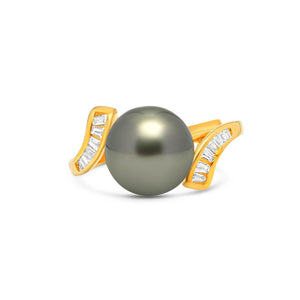 1pcs Tahitian Pearl Ring 925 Silver SHM2086 THMIX4