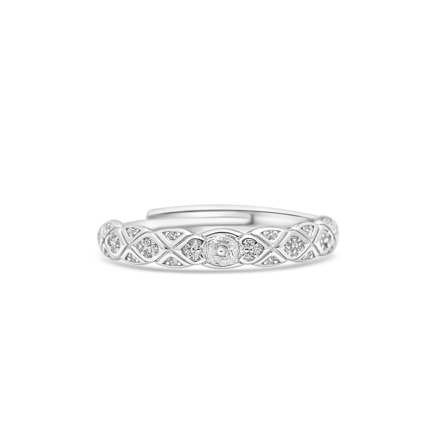 Adjustable Ring 925 Silver for pearl SC374
