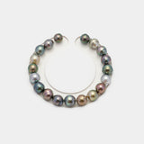 19pcs "High Luster" Multicolor 8-9mm - SB AAA/AA Quality Tahitian Pearl Bracelet BR2000 OR7