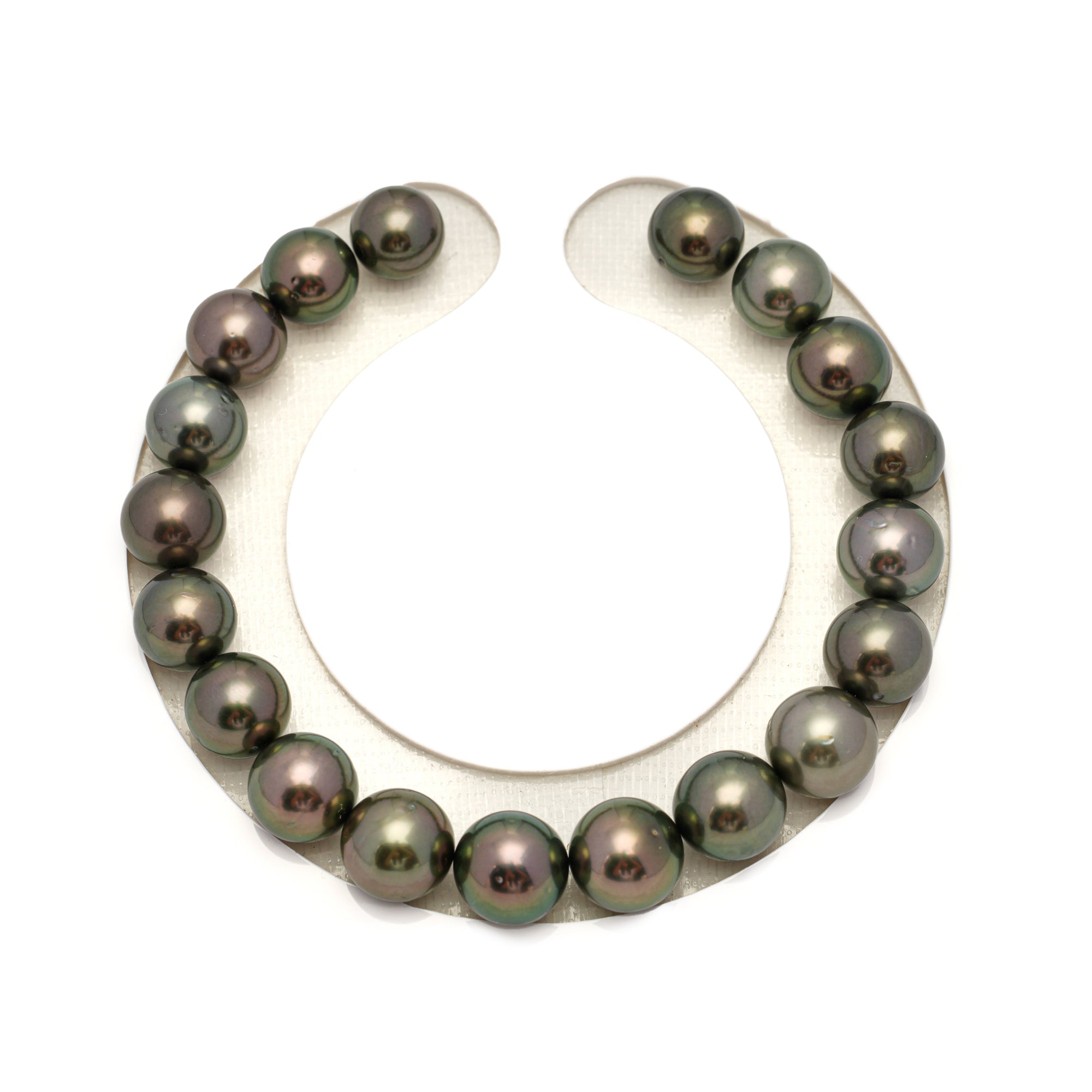 19pcs Olive Green 8-9mm - SR/NR AAA/AA Quality Tahitian Pearl Bracelet BR2344 OR13