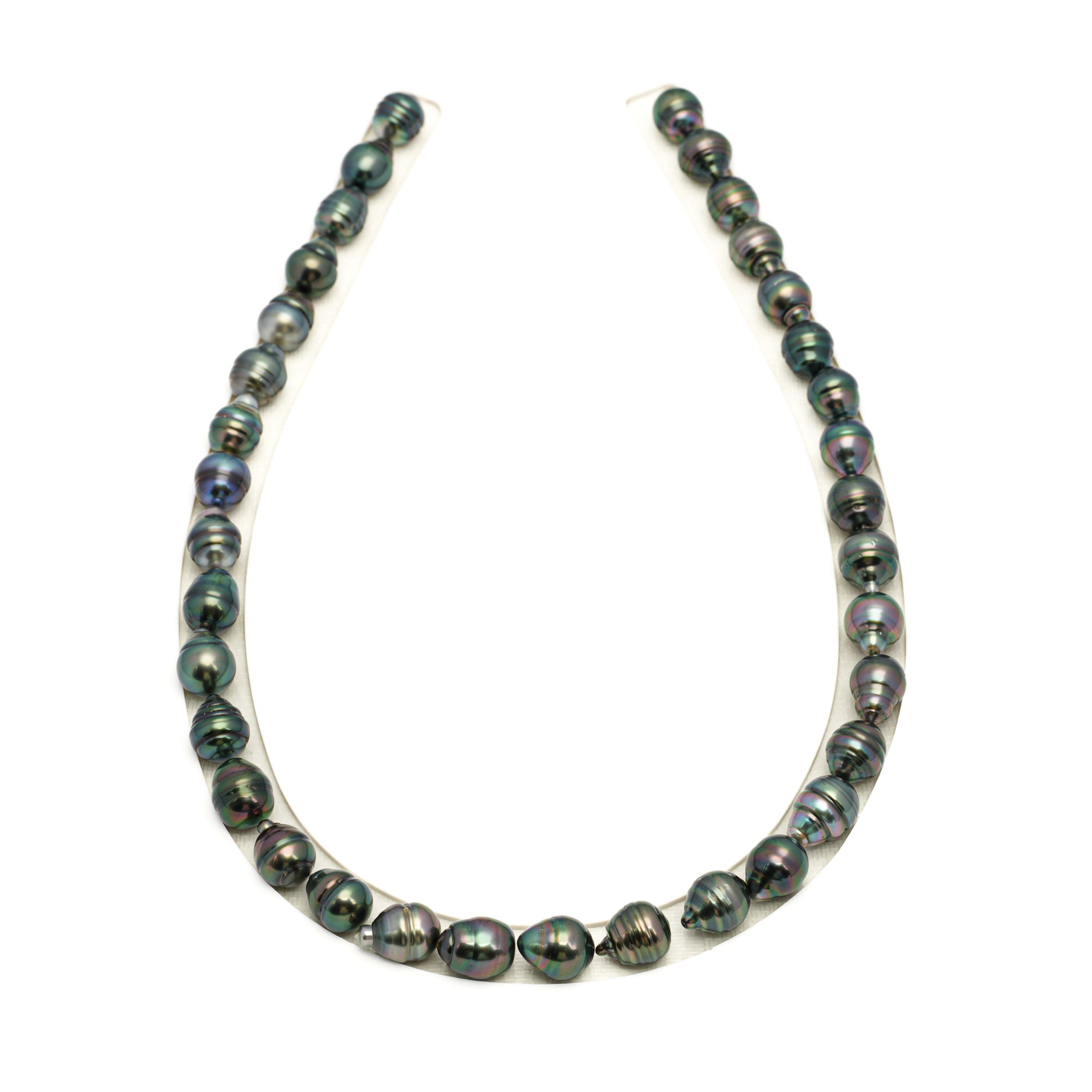 45pcs Green 9-10mm - CL/SB AAA Quality Tahitian Pearl Necklace NL1712 TH5