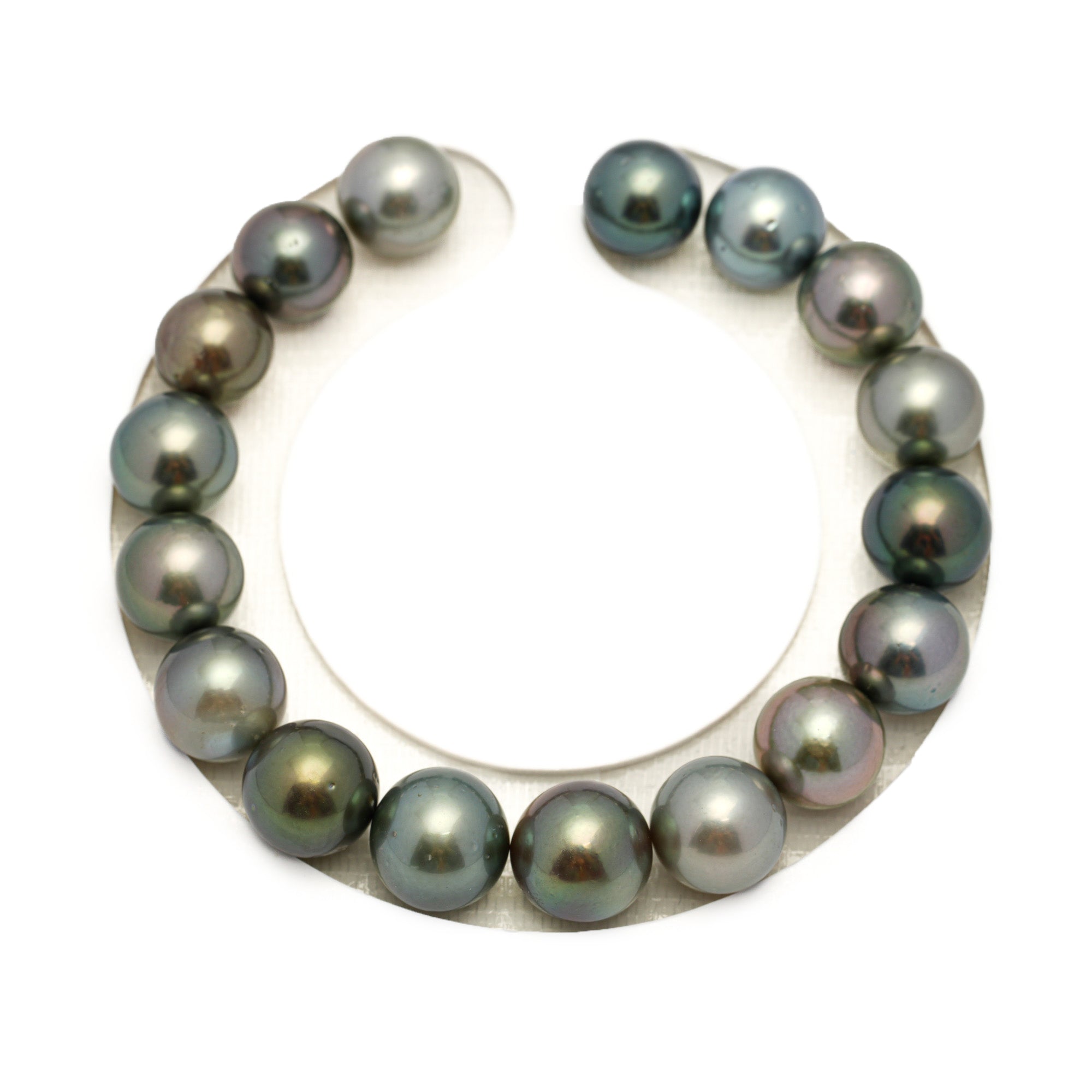 17pcs "Mid Luster" Multicolor 10-11mm - SR AA/AAA Quality Tahitian Pearl Bracelet BR2428 A89