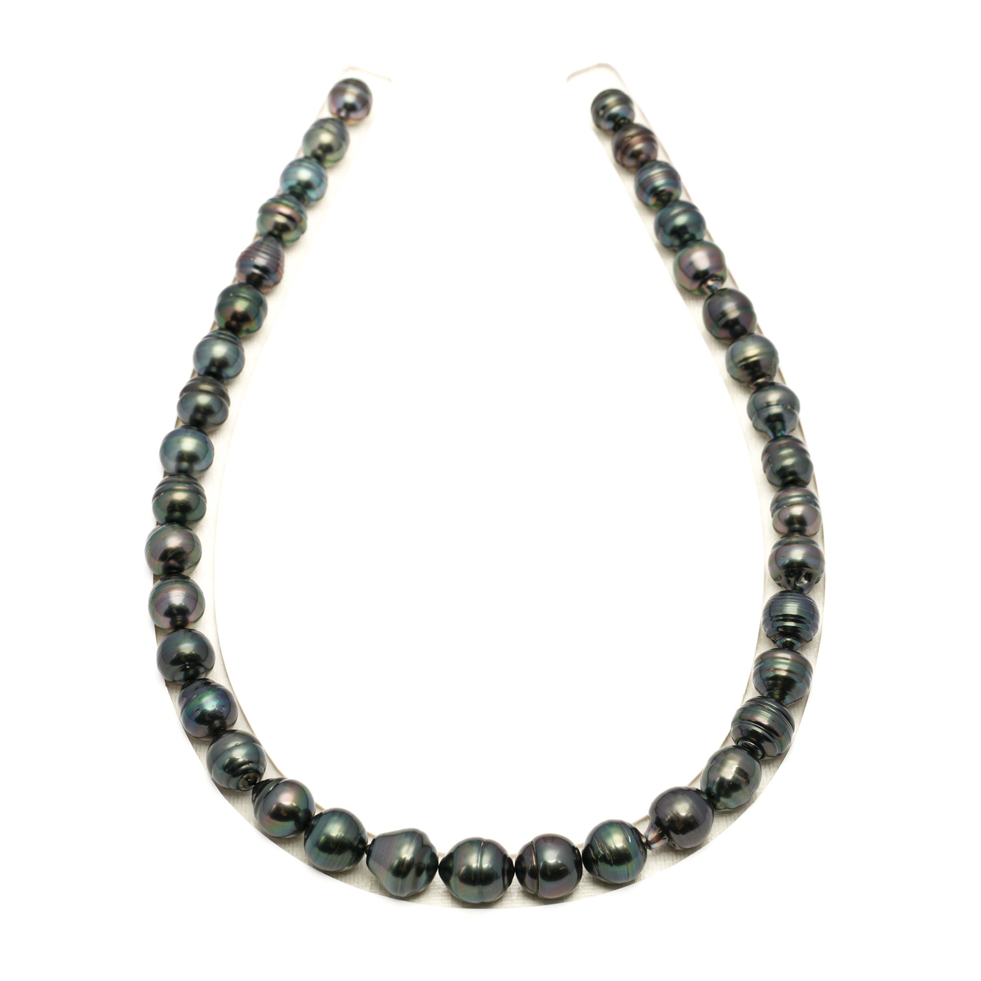 37pcs Dark 8-11mm - CL/SB AA/AAA Quality Tahitian Pearl Necklace NL1779 LP1