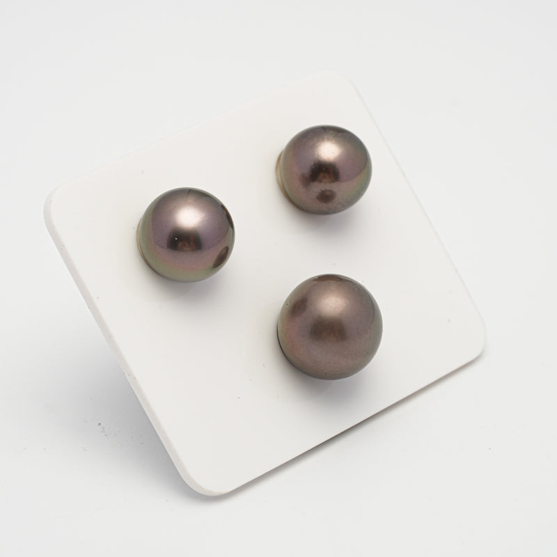 3pcs Cherry 12-13.6mm - NR AAA/AA Quality Tahitian Pearl Trio Set ER1557 A101